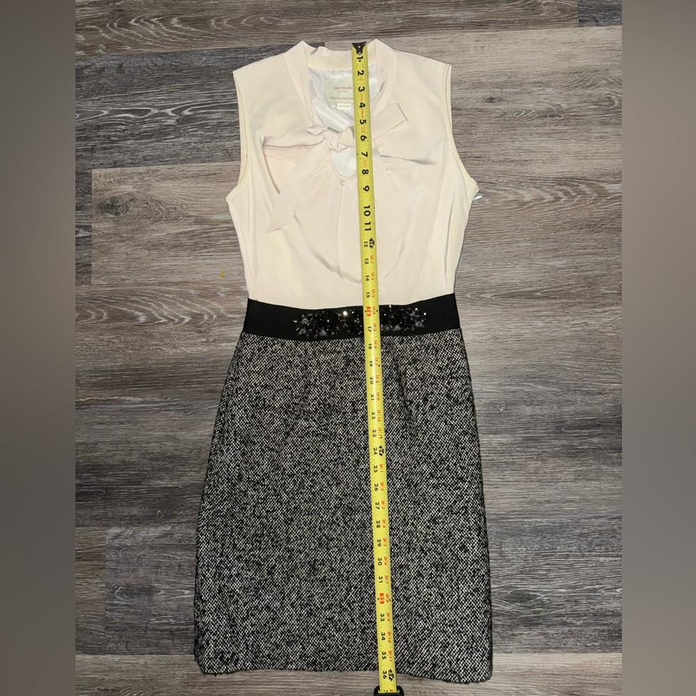 Kate Spade Tiera Cream & Black Silk & Tweed Dress - Size 0 - Picture 14 of 14
